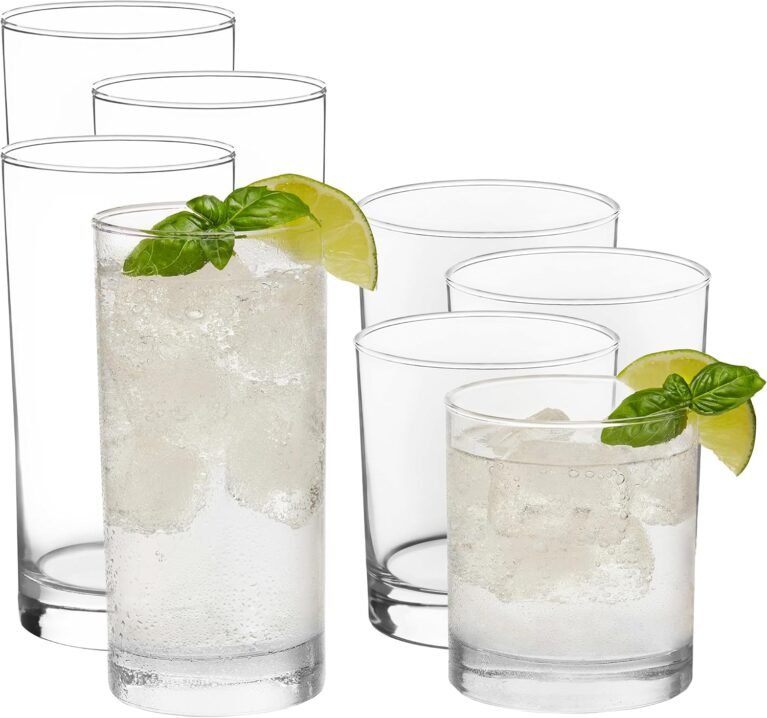 Libbey Province Tumbler & Rocks Drinking Glasses Set of 16, Tall Glass Cups