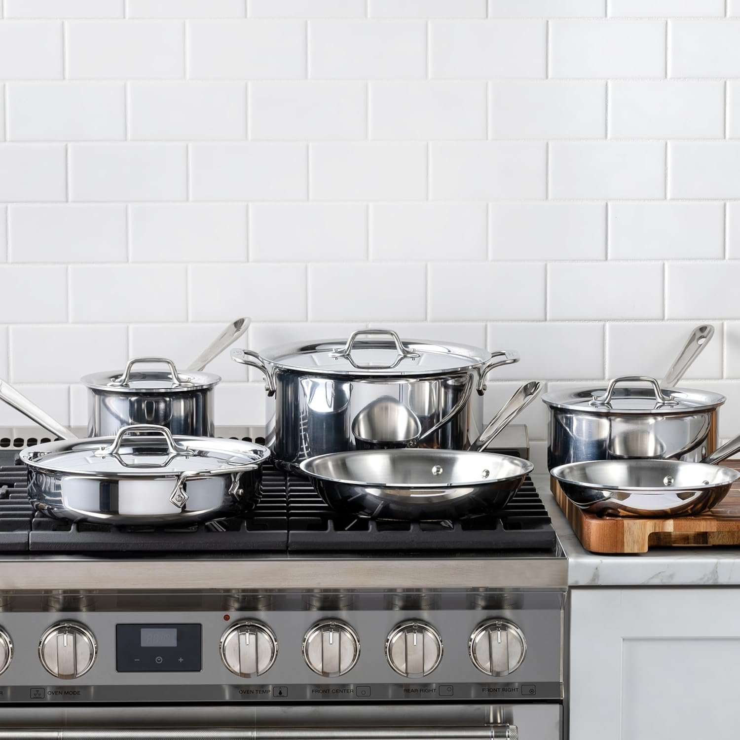 All-Clad D3® Stainless Steel 10 Piece Cookware Set- Made in USA- Includes Frying Pans, Saucepan, Sautépan, Stockpot - Professional Grade -Oven Safe & Induction Compatible - Image 2