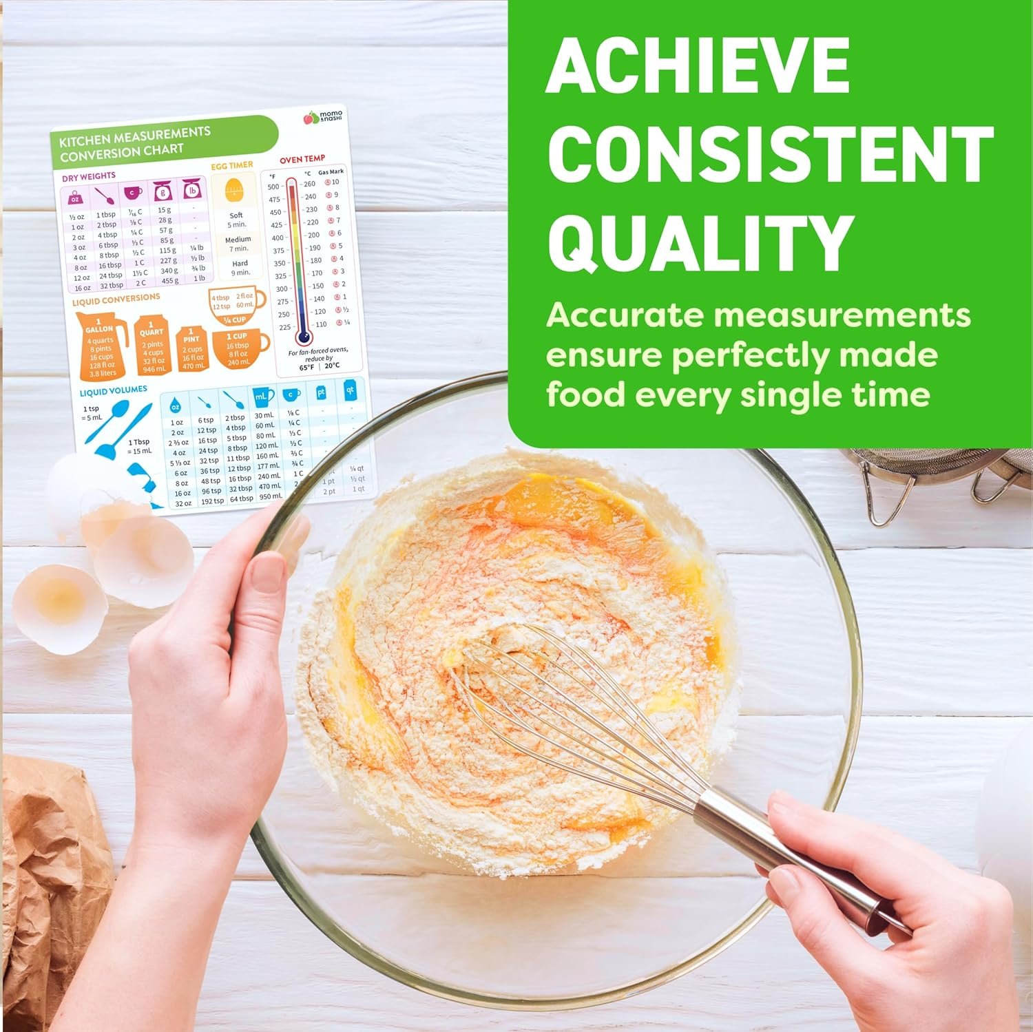 Kitchen Conversion Chart Magnet 1pc - Baking Supplies & Accessories - 6” x 8” Magnetic Kitchen Gadgets Measurement Conversion Chart for Cooking - Waterproof Baking Essentials, Cooking Gifts for Women - Image 2