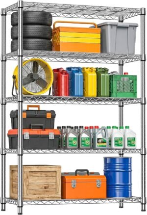 IZEUK 5-Tier Metal Storage Shelving...