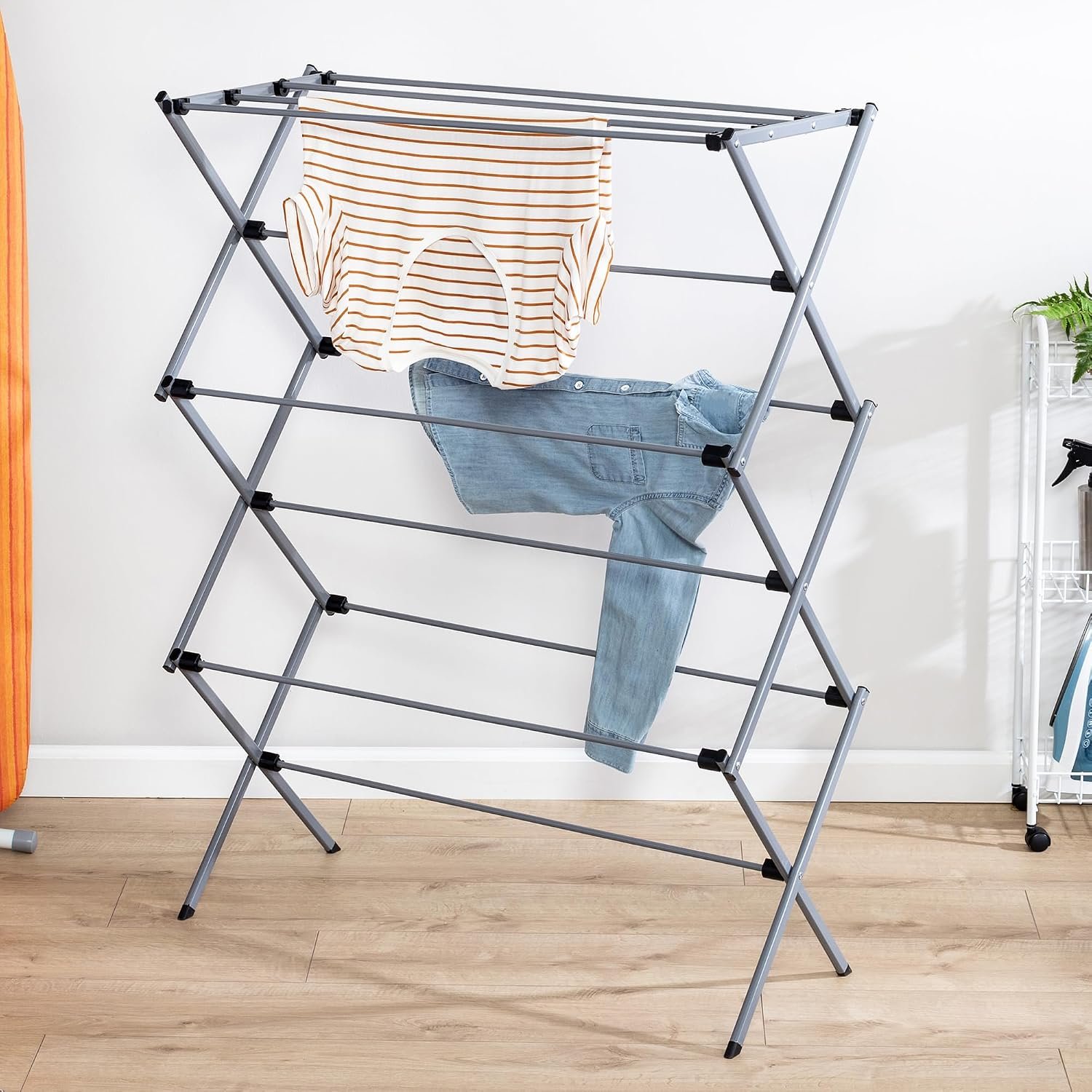 Honey-Can-Do Oversized Collapsible Clothes Drying Rack, 35", 50 lb, Grey - Image 3