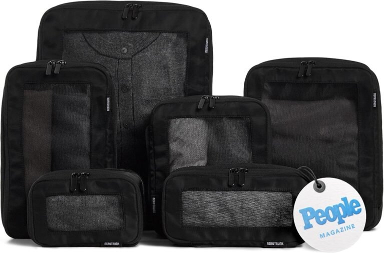 Aerotrunk Compression Packing Cubes for Travel, 6-Pack, Black