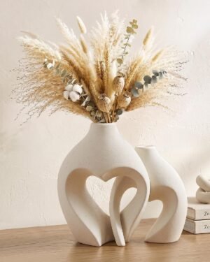 White Ceramic Flower Vase Home Tabl...