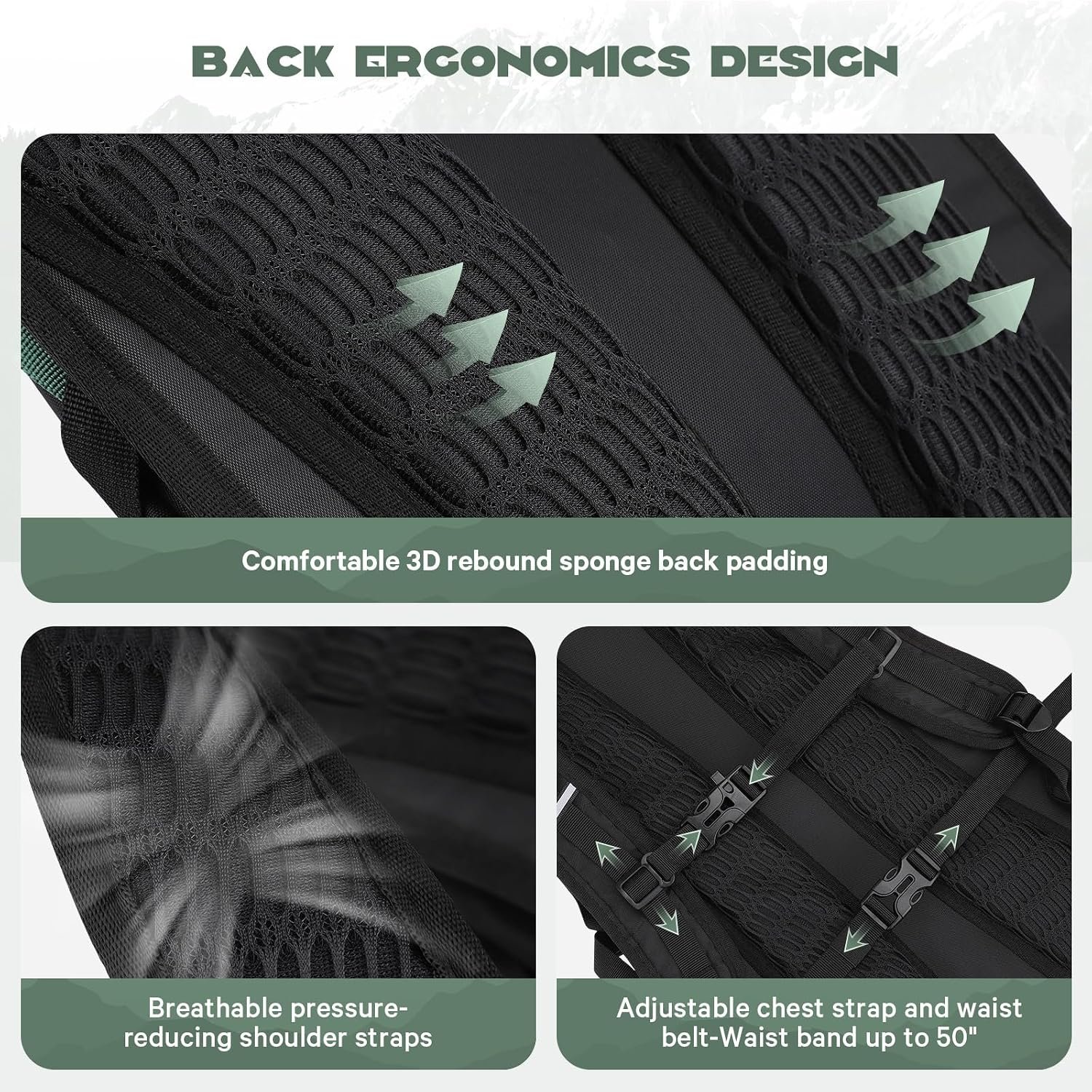 Maelstrom Lightweight Hydration Hiking Backpack with 2L/3L Water Bladder - Image 5