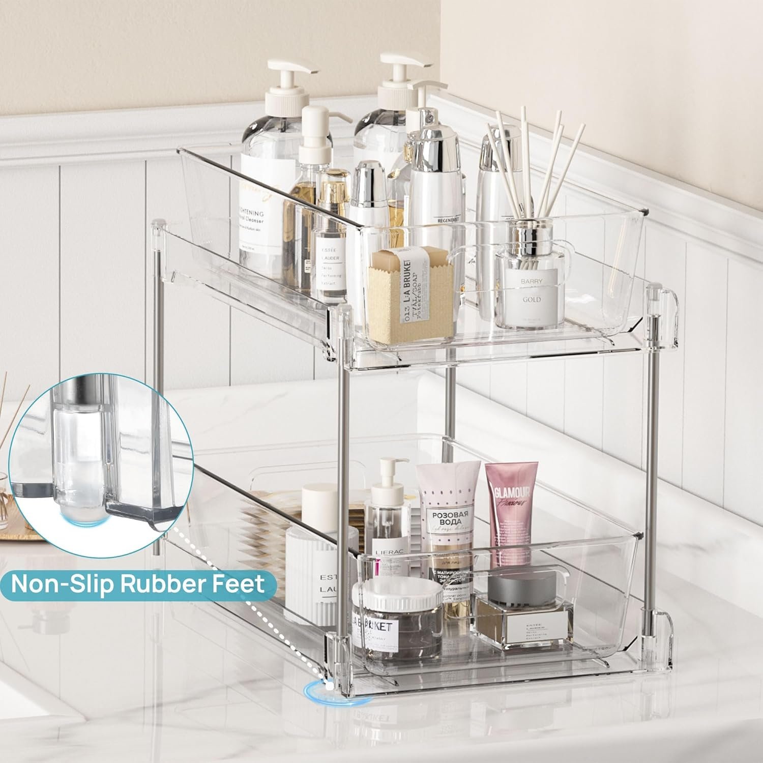 Vtopmart 4 Pack Pull Out Bathroom Under Sink Organizer (S-Standard) - Image 5