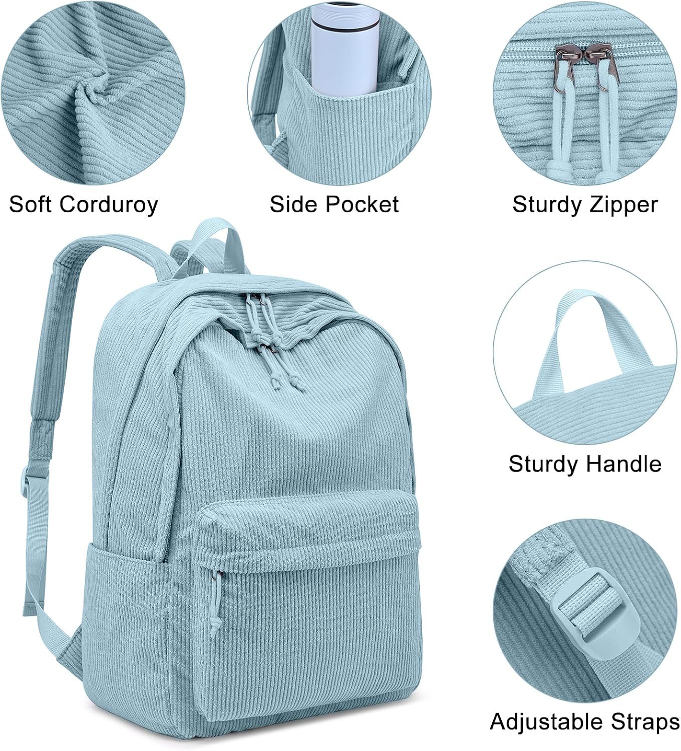 ZUBOND Backpack for School Girls and Boys, Lightweight School Bookbag for Teens College Students Women & Men, Cute Large Laptop Backpack Fits 15.6 Inch Notebook - Image 3