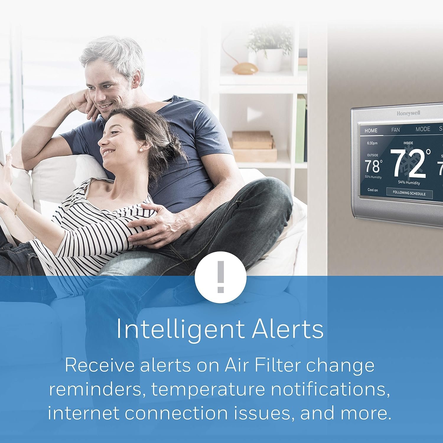 Honeywell Home RTH9585WF Wi-Fi Smart Color Thermostat, 7 Day Programmable, Touch Screen, Energy Star, Alexa Ready, C-Wire Required, Not Compatible with Line Volt Heating Gray - Image 4