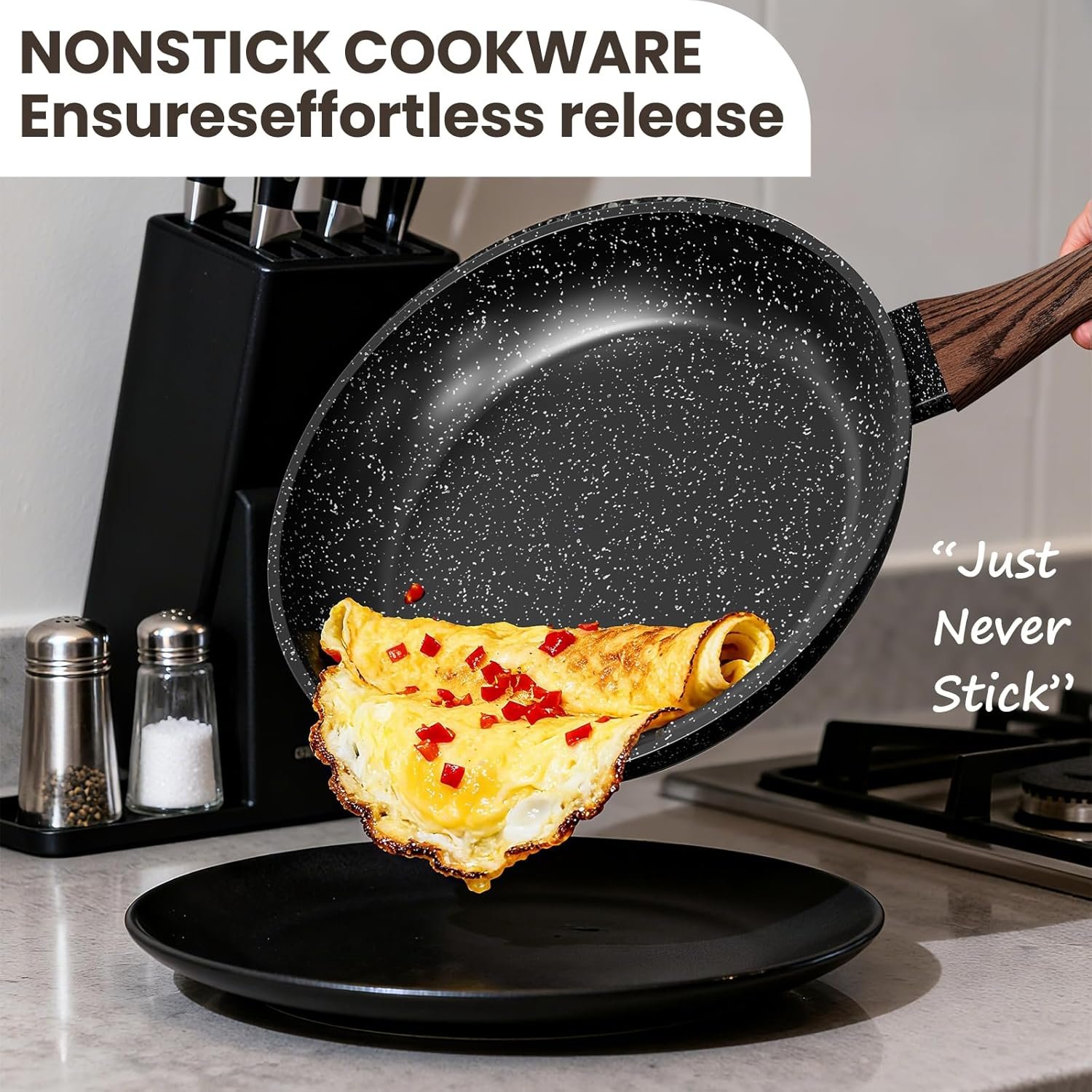 Pots and Pans Set Non Stick, 31 Piece Kitchen Induction Cookware & Bakeware Set, Nonstick Kitchen Cooking Pans Set with Frying Pans Set Grill Pan Saucepan Baking Sheet & Utensils, PFOA Free - Image 6