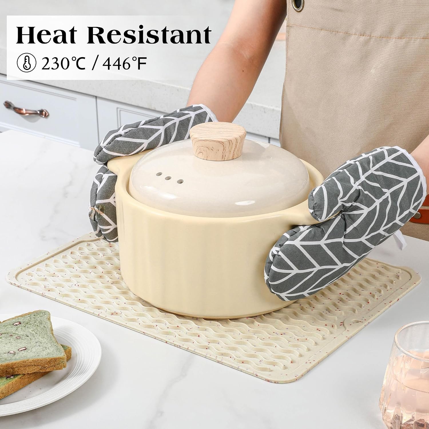 CAKETIME 2 Pack Multicolor Silicone Dish Drying Mat for Kitchen Counter Dining Placemats Heat Resistant Shower Caddy Waterproof Coffee Bar Refrigerator Liners Essentials Home Decor Must Haves 2026 - Image 2