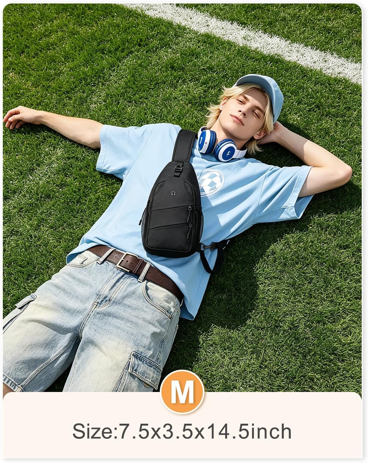 Pritent Crossbody Bags for Women Men Trendy Sling Bag Backpack Casual Chest Bag with Convertible Shoulder Strap - Image 6