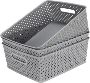 MaxGear 3 Pack Plastic Storage Bask...