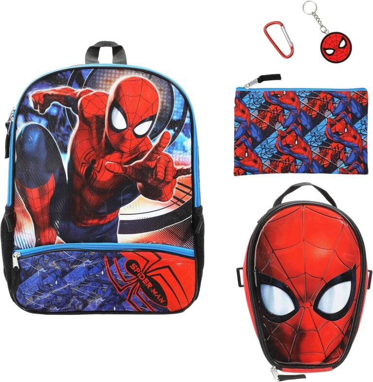 Bioworld Spiderman 5-Piece 16" Backpack with lunch kit for Boys