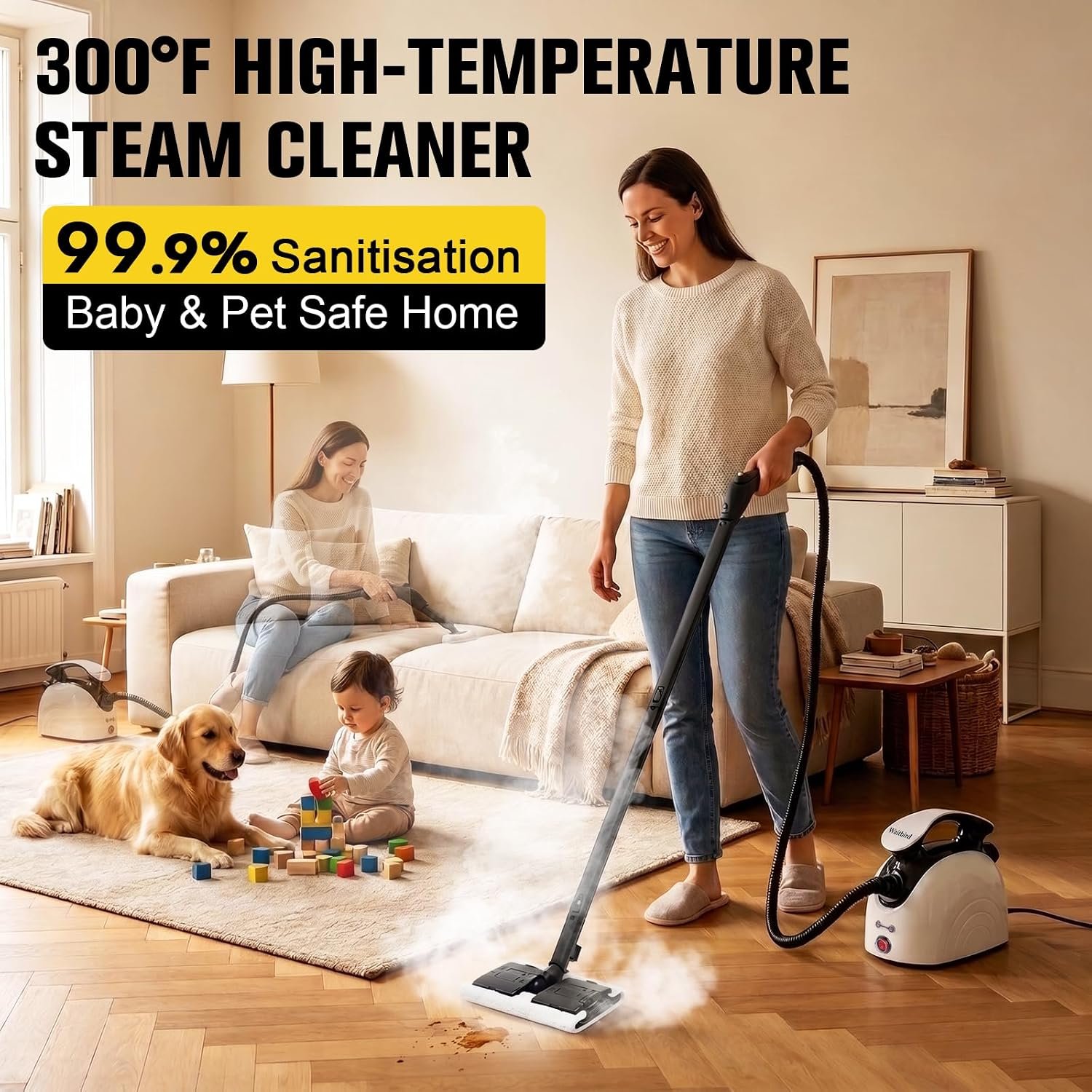 Waitbird 4.5 Bar 300°F Steam Cleaner for Bathroom, Kitchen, Floor & Grout - Image 2