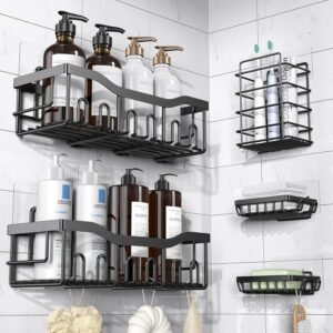EUDELE Adhesive Shower Caddy, 5 Pac...