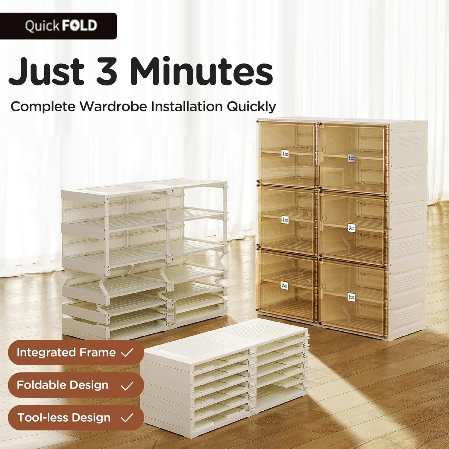 ANTBOX Portable Shoe Rack Organizer for Closet Entryway, Stackable Sneaker Storage Shoe Cabinet with Magnetic Clear Door, Large Plastic Storage containers Bins with Lids 10 Tiers 40 Pairs - Image 5