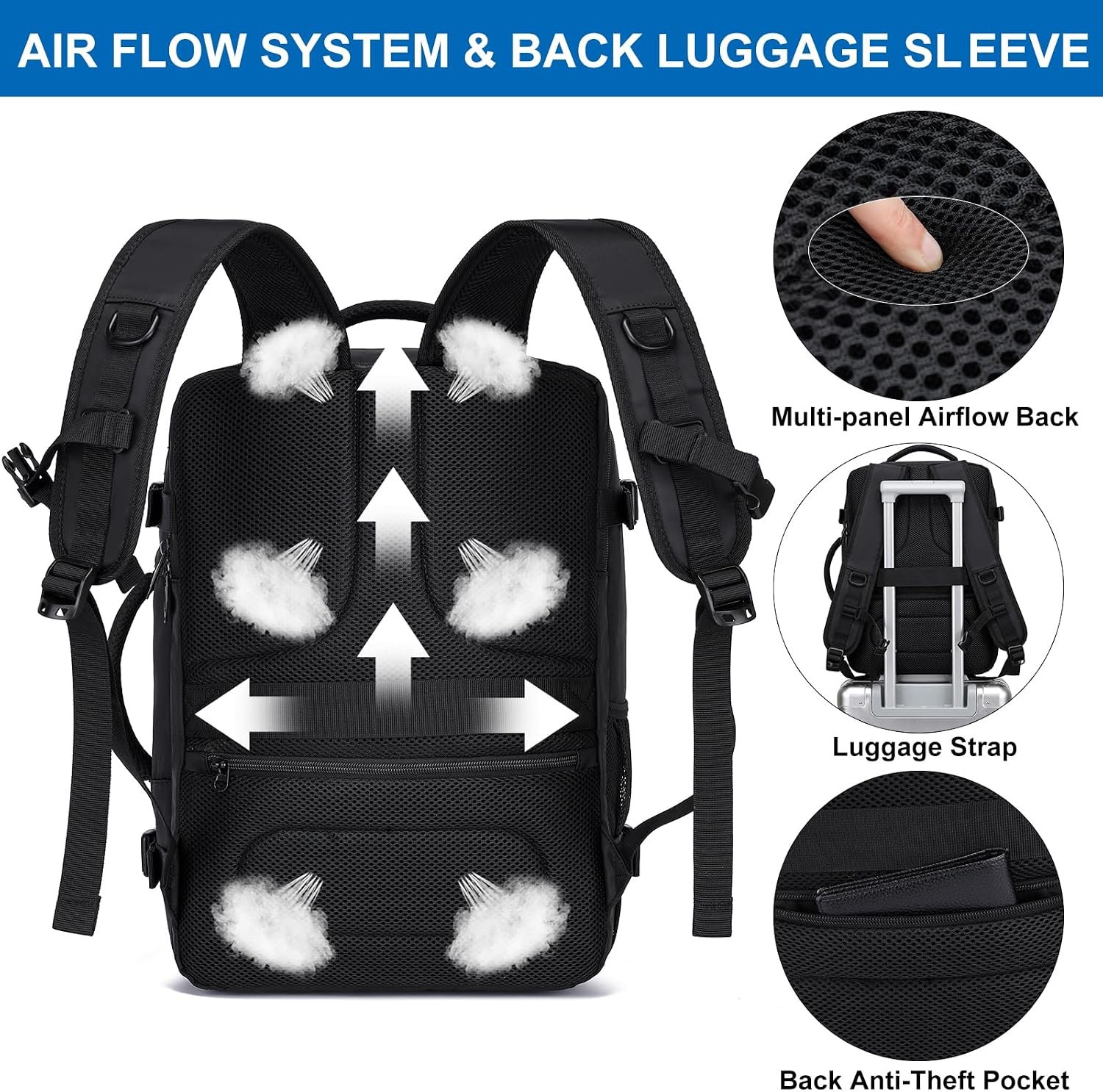 EZUOLA Travel Backpack for Men,TSA Carry On Backpack Flight Approved - Image 7
