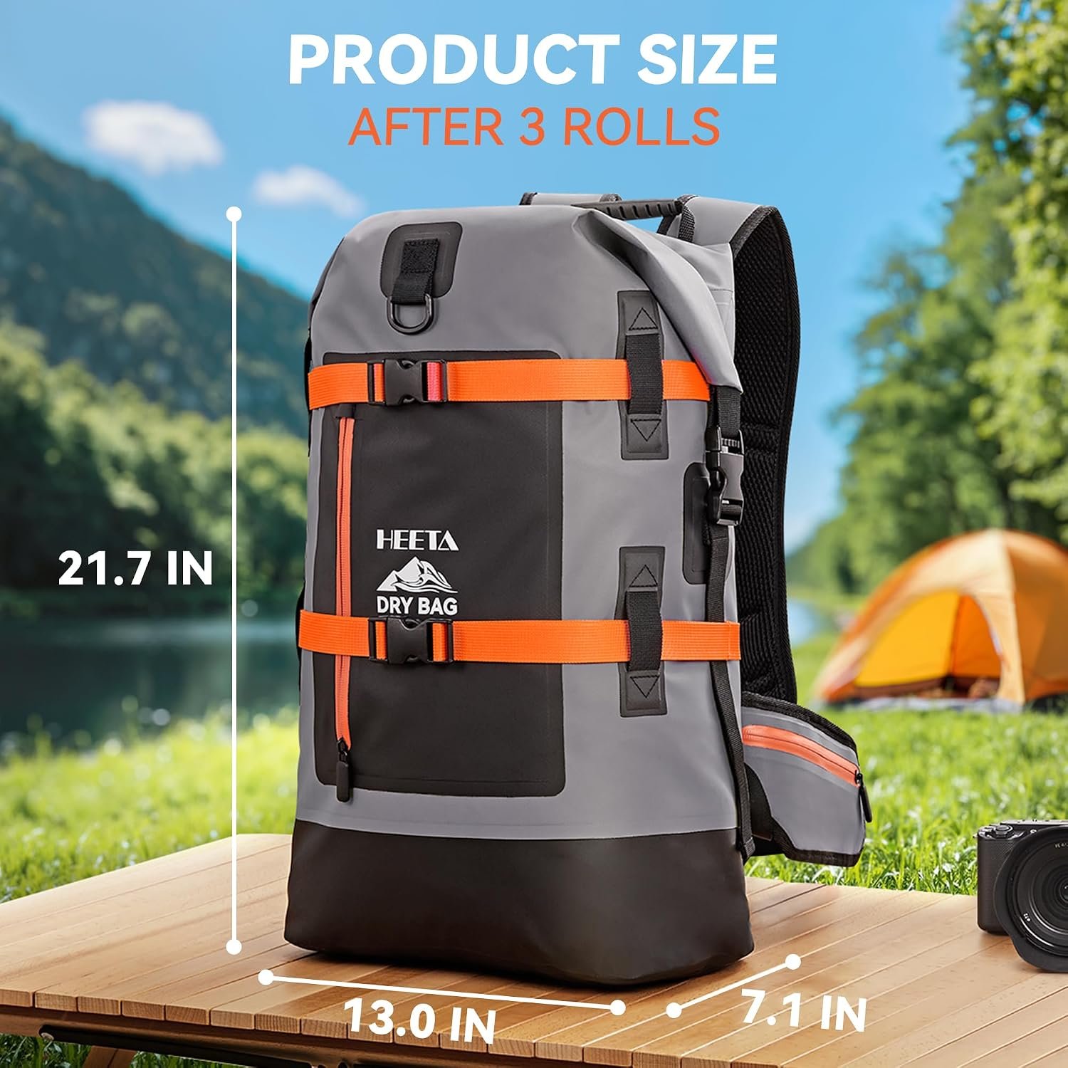 HEETA Dry Bags Waterproof Backpack 40L for Men & Women, Roll Top Heavy Duty - Image 4
