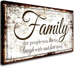 Family Quote Wall Art Living Room-F...