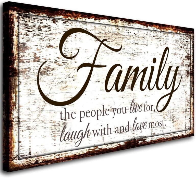 Family Quote Wall Art Living Room-Family Wall Decor-Inspirational Motto Family Love Most Canvas Wall Art-Rustic Farmhouse Canvas Prints Painting Artwork for Bedroom,Home Decor,Ready to Hang 20"x40"