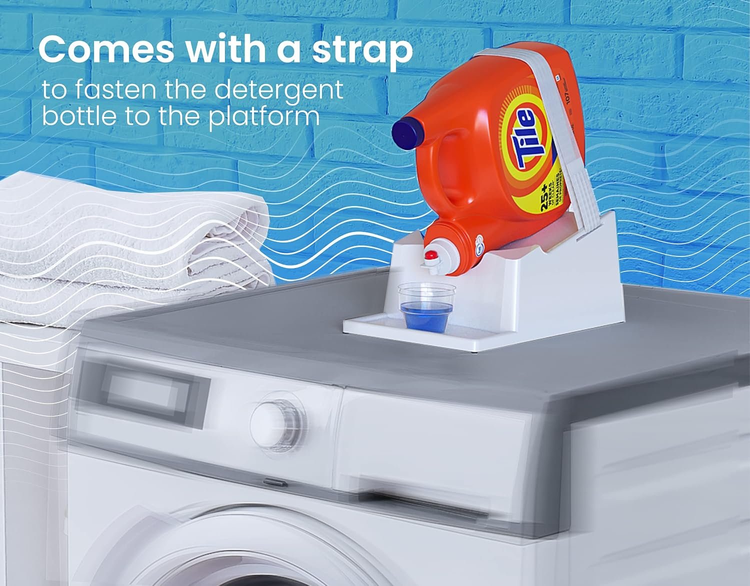 Liquid Laundry Detergent Holder Stand with Drip Tray - 1 Pack - White - Image 8