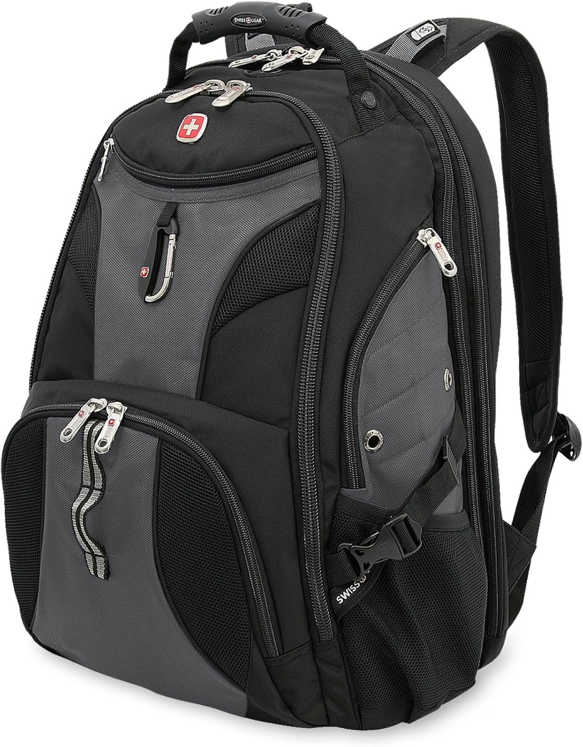 SWISSGEAR 1900 ScanSmart Laptop Backpack, Fits Most 17-Inch Laptops, TSA-Friendly Lay-Flat Design, RFID Protection, and Tablet Pocket, Black, 31L, 18.5-Inch