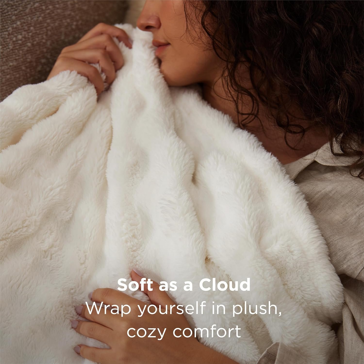 Bedsure 3D Cloud Bubble Blanket, Soft Cozy Throw, Off White, 50"×60" - Image 2