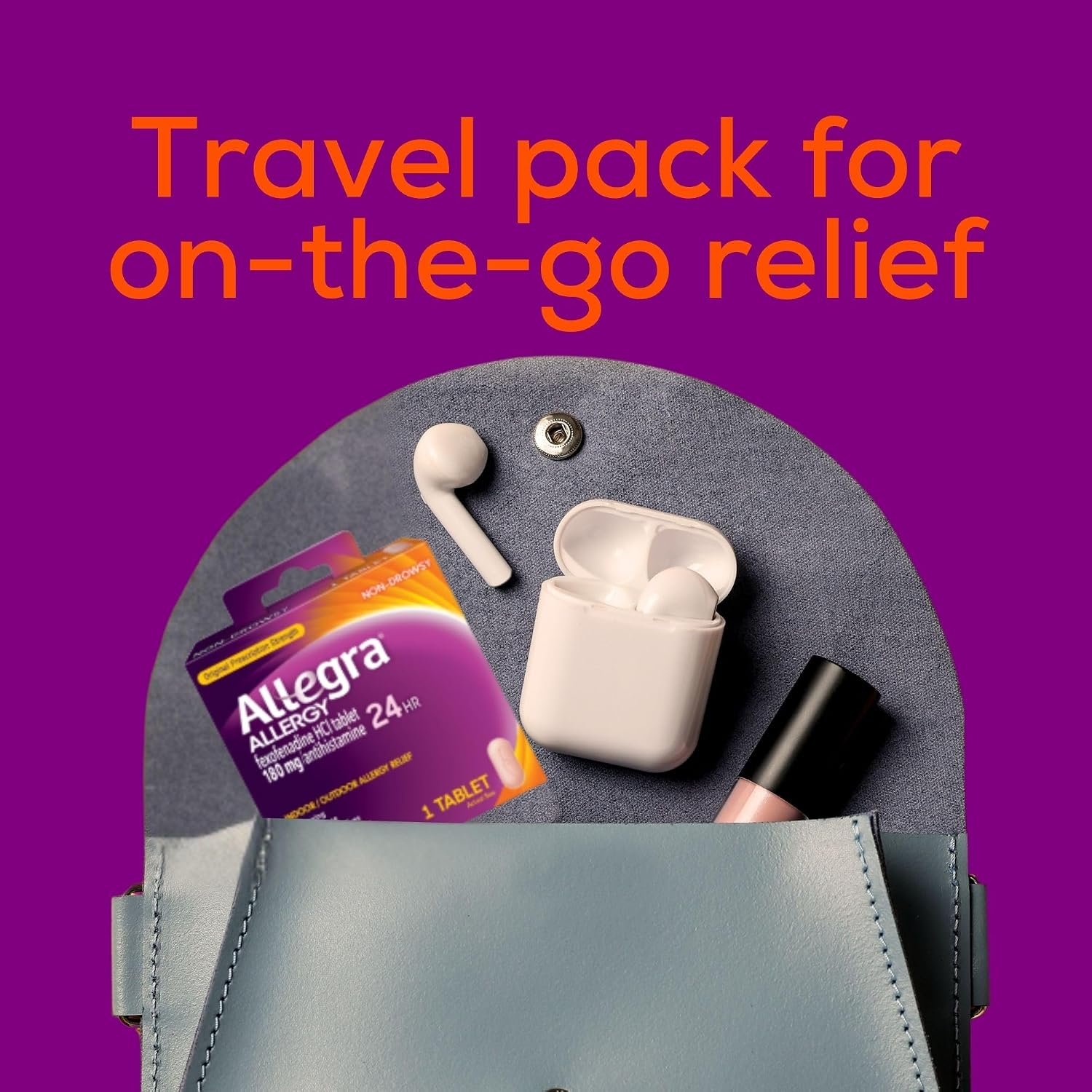 Allegra Adult 24-Hour Allergy Relief Tablets, Non-Drowsy Indoor and Outdoor Allergy Medicine, 180 mg Fexofenadine HCI Antihistamine Pill, 30 Count Plus 1 Count Travel Pack - Image 3
