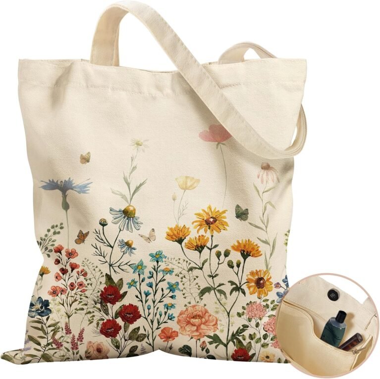 Miss Adola Canvas Tote Bag for Women with Zipper Pocket