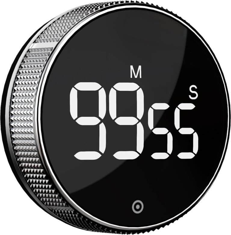 BlueSnail Kitchen Timer with LED Digital Display Smart Efficana for Home Classroom Gym Office, Volume and Brightness Adjustable Productivity Timer (Silvery)