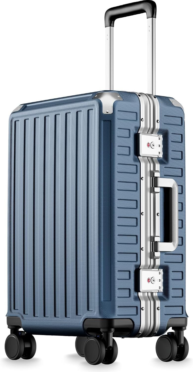 LUGGEX 20 Inch Zipperless Carry On Luggage, Ocean Blue