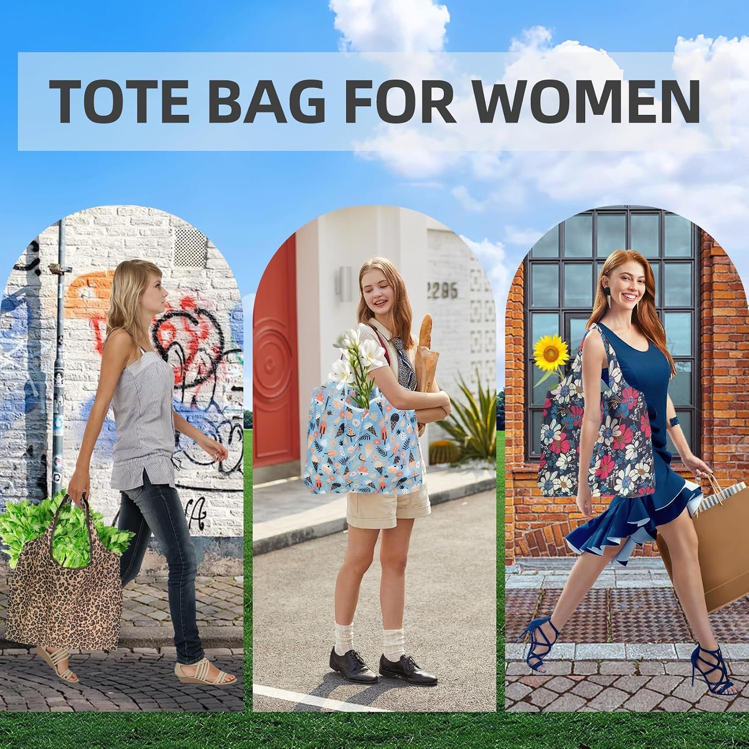 Foldable Reusable Shopping Bags,6 Pack Heavy Duty Tote for Grocery - Image 5