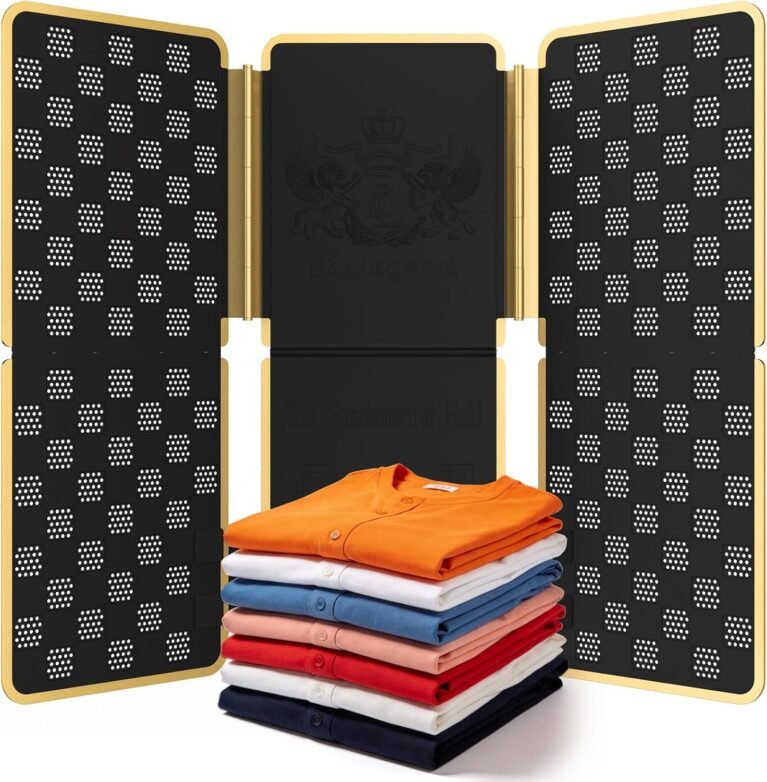 BoxLegend Shirt Folder V7 Metal for Wear Resistance Clothes Folding Board Storage Tshirt Folder Board Metal Edging and Joints Laundry Folding Board Black