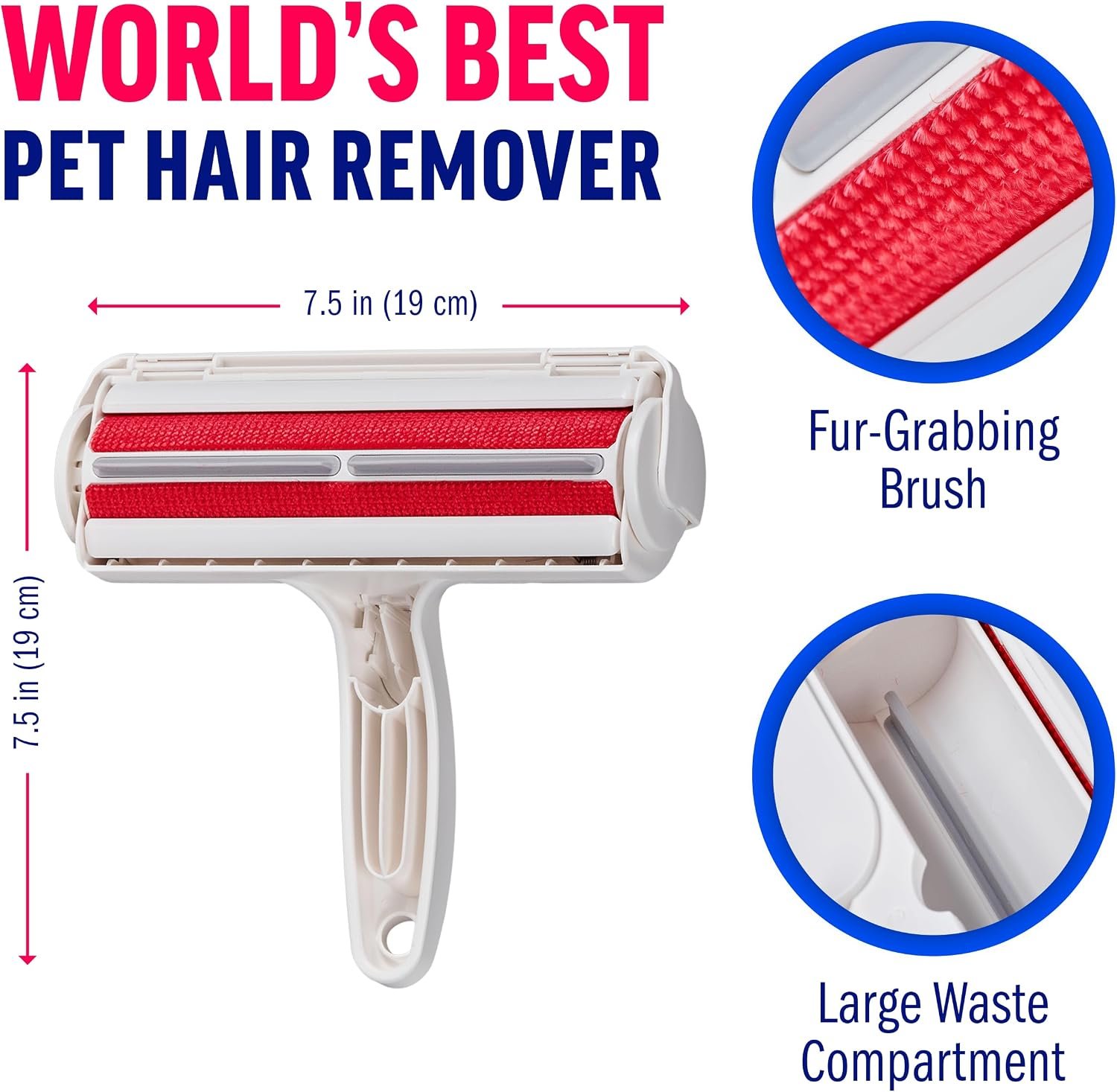 ChomChom Roller Pet Hair Remover – Original Size Reusable Lint Roller for Cat & Dog Hair on Furniture, Couch, Carpet, Car, Rugs & Bedding – Portable, Eco-Friendly (White) - Image 8