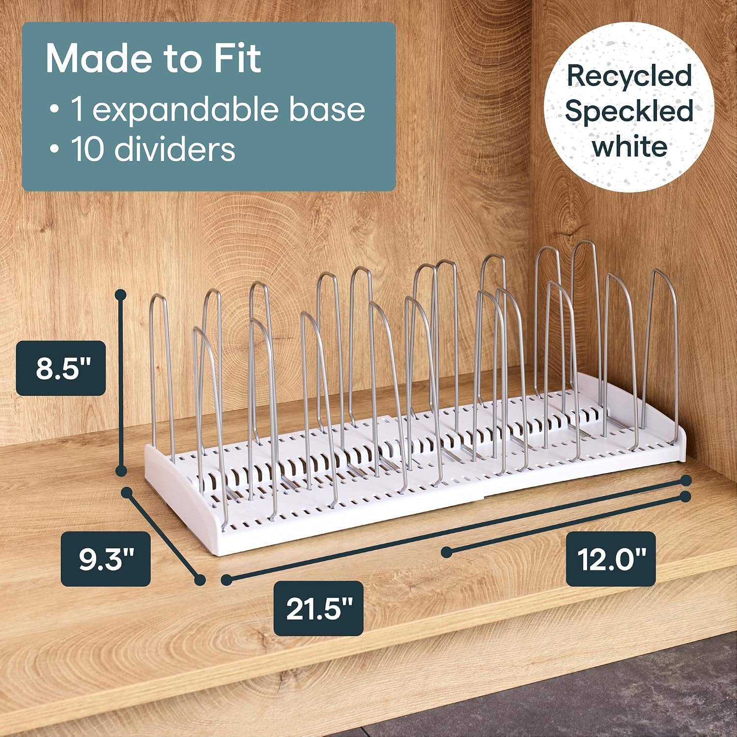 YouCopia StoreMore Expandable Cookware Rack with Tall Steel Wires, 12.5"-21.5" Wide Adjustable Pan Organizer for Kitchen Cabinet Storage, Premium Edition - Image 3