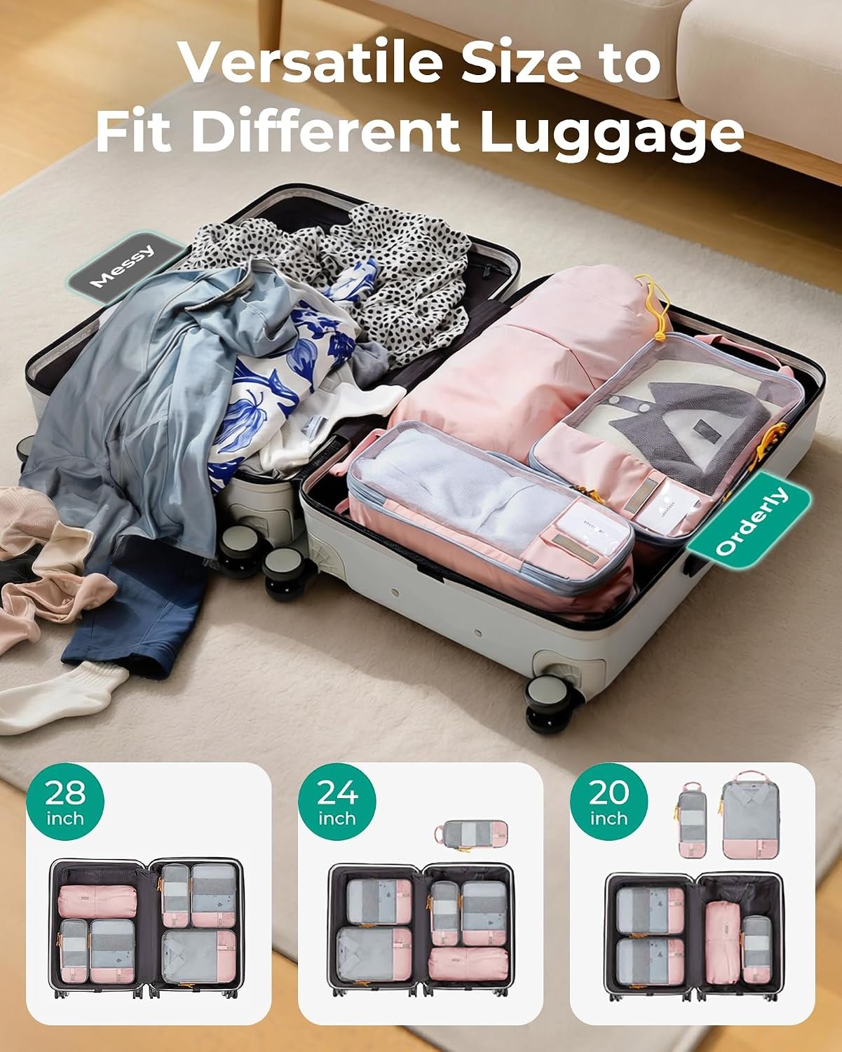 BAGSMART Compression Packing Cubes for Travel Essentials - Image 5