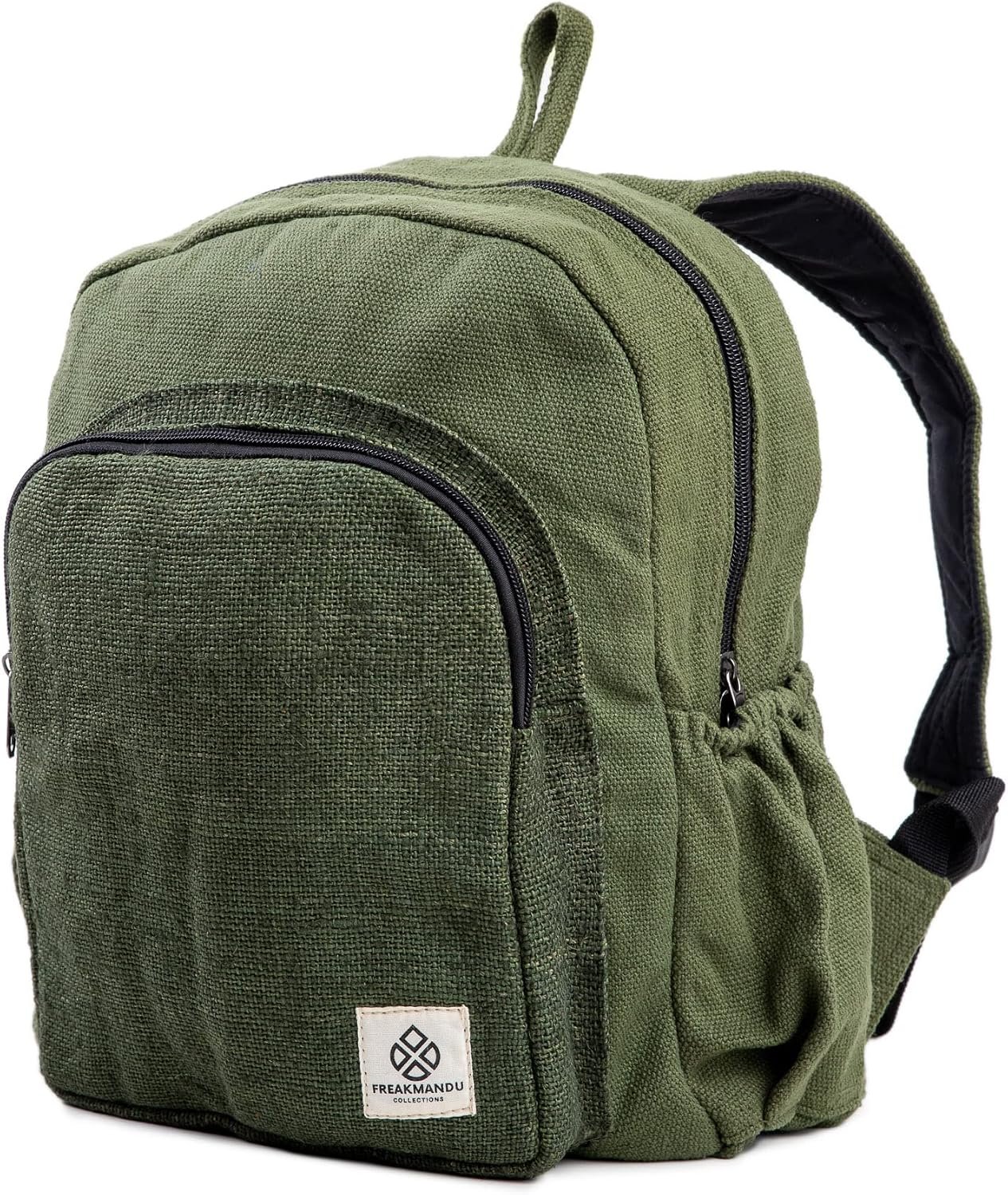 Organic Hemp Backpack Bag - Eco Friendly Durable Rustic Travel Hiking Friendly Lightweight Causal Bag by Freakmandu - Green - Image 7