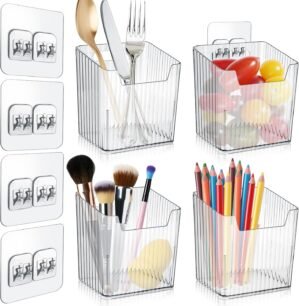4 Pack Acrylic Wall Mount Organizer...