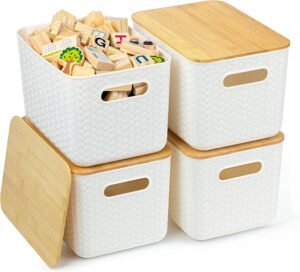 Ohmlove 4 Pack Storage Bins with Ba...