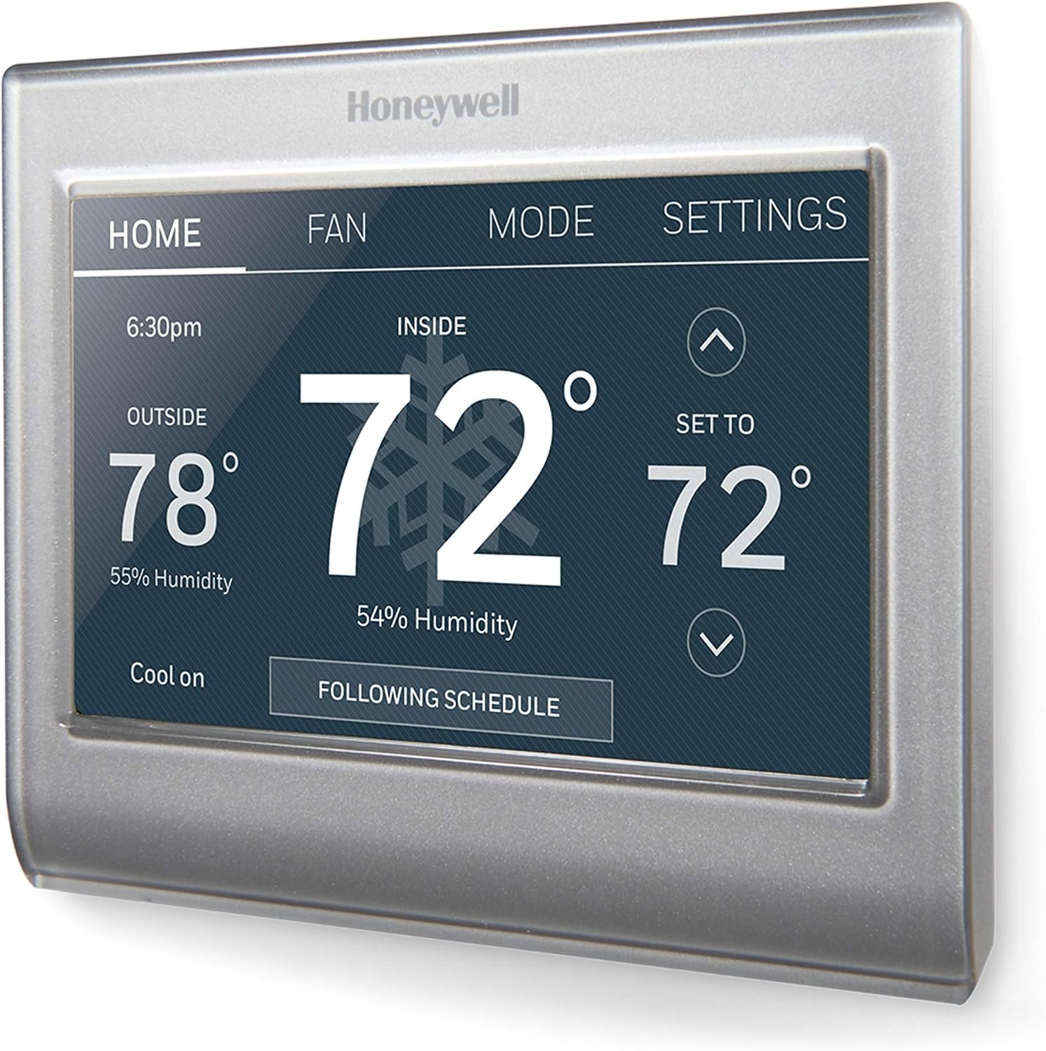 Honeywell Home RTH9585WF Wi-Fi Smart Color Thermostat, 7 Day Programmable, Touch Screen, Energy Star, Alexa Ready, C-Wire Required, Not Compatible with Line Volt Heating Gray
