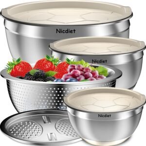 Nicdiet Mixing Bowls with Airtight ...