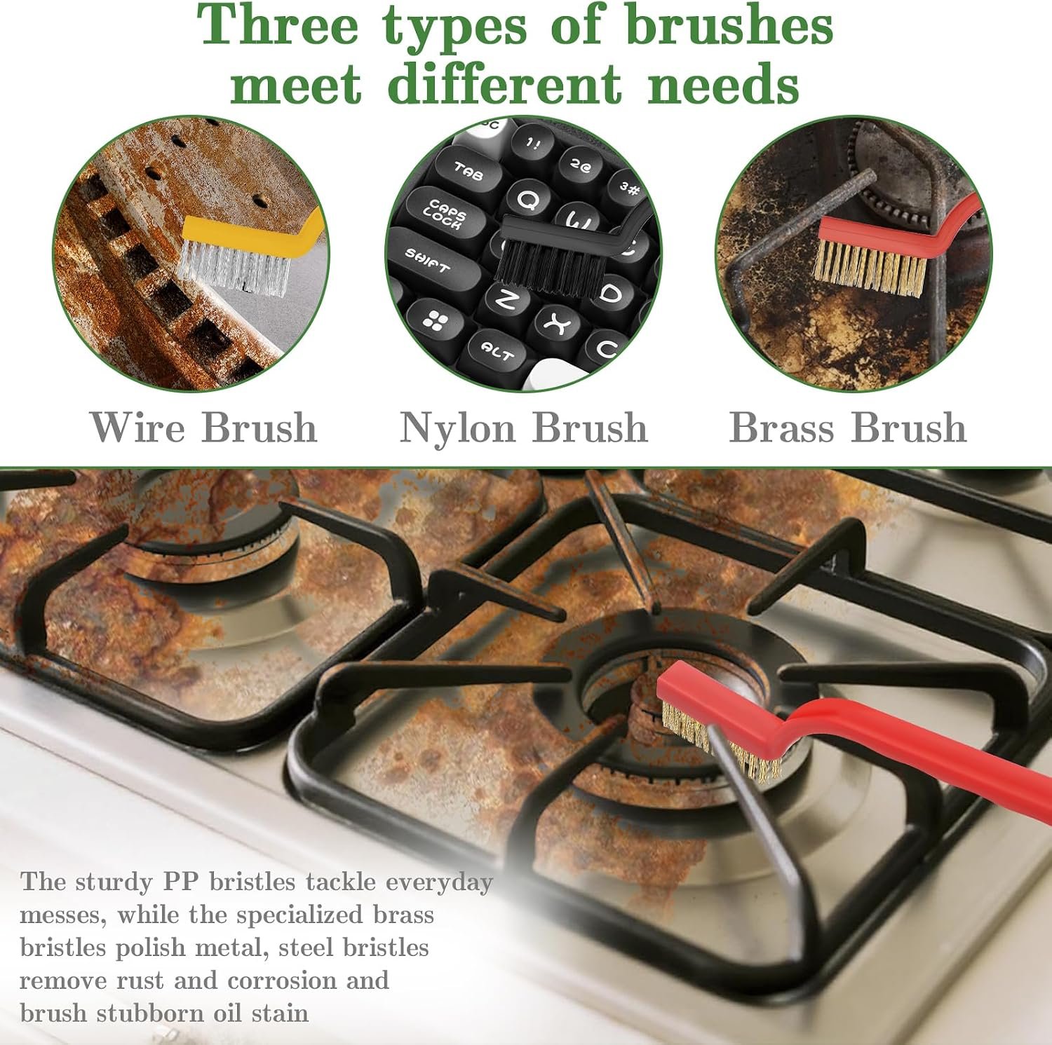 Crevice Cleaning Brush, Multifunctional Grout Brush and Straw Brush, 15 Pcs - Image 5