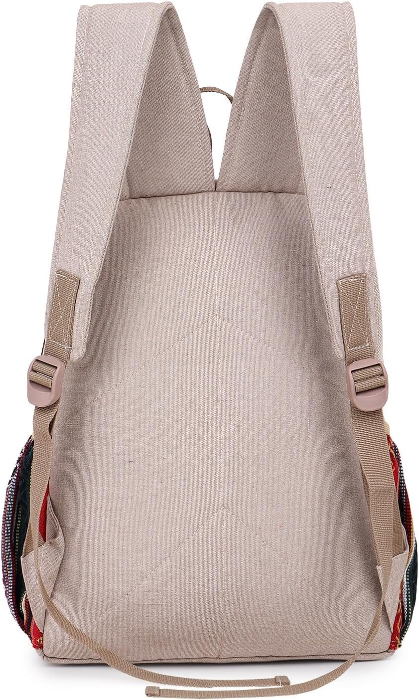 Natural Handmade Large Multi Pocket Hemp Nepal Backpack (Tree Of Life) - Image 9