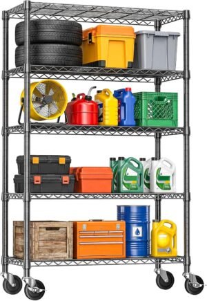 IZEUK 5-Tier Heavy Duty Metal Shelv...