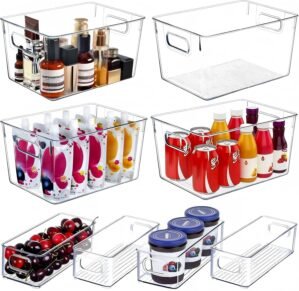 SKTEET Set of 8 Clear Plastic Stora...