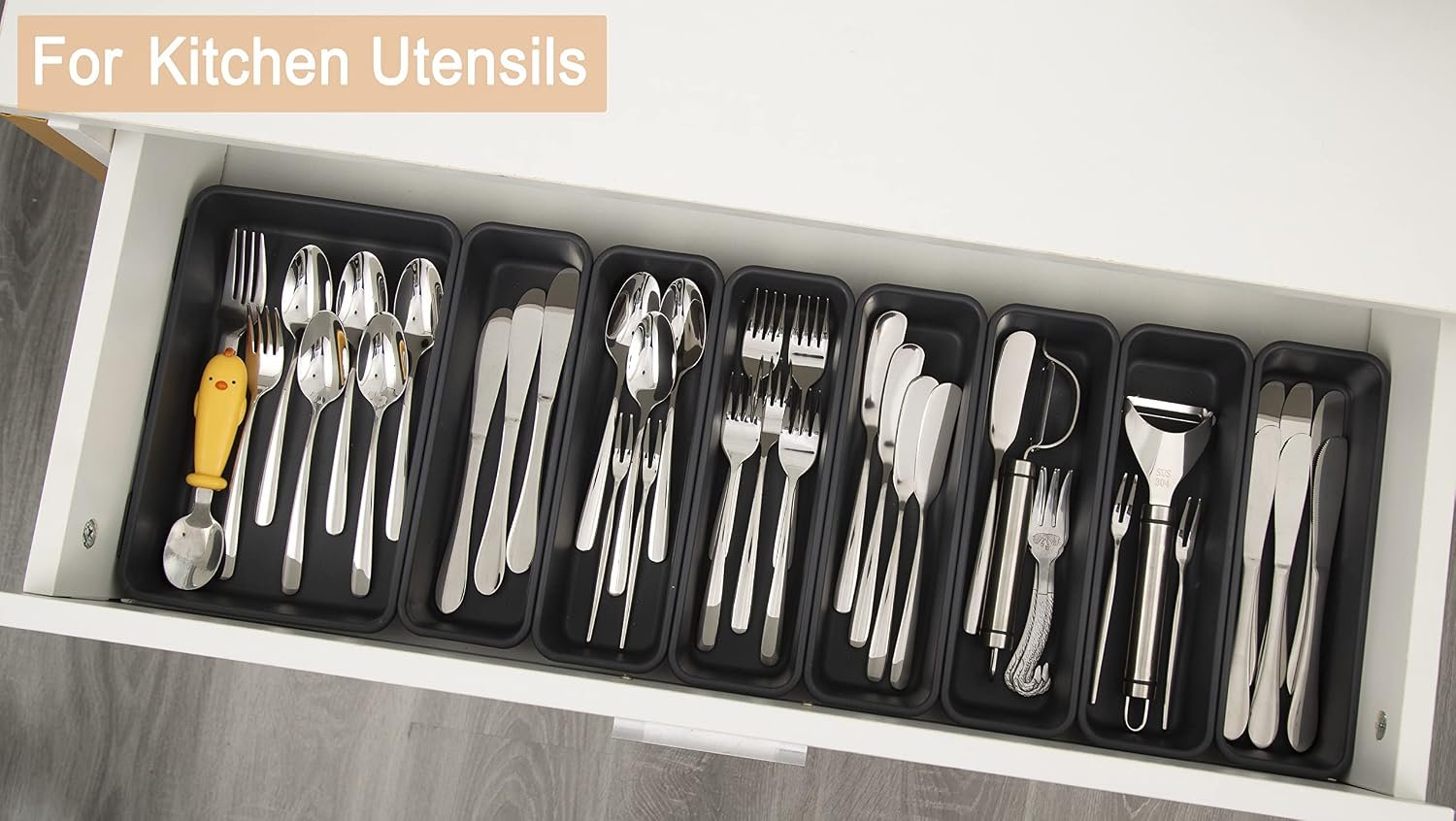 Kutesna 15PCS Plastic Drawer Organizer, Versatile Desk Organizers Set - Image 5