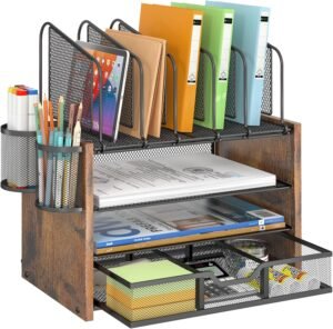 DAOUTIME 4-Tier Mesh Desk Organizer...