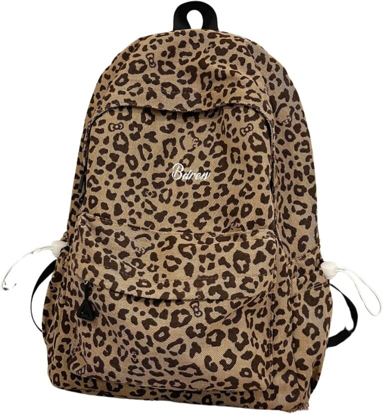 Fashion Cheetah Backpack Shoulder Bag, Trendy y2k Design Daypack Bookbag Leopard Print Coquette Purse Women Men Daily