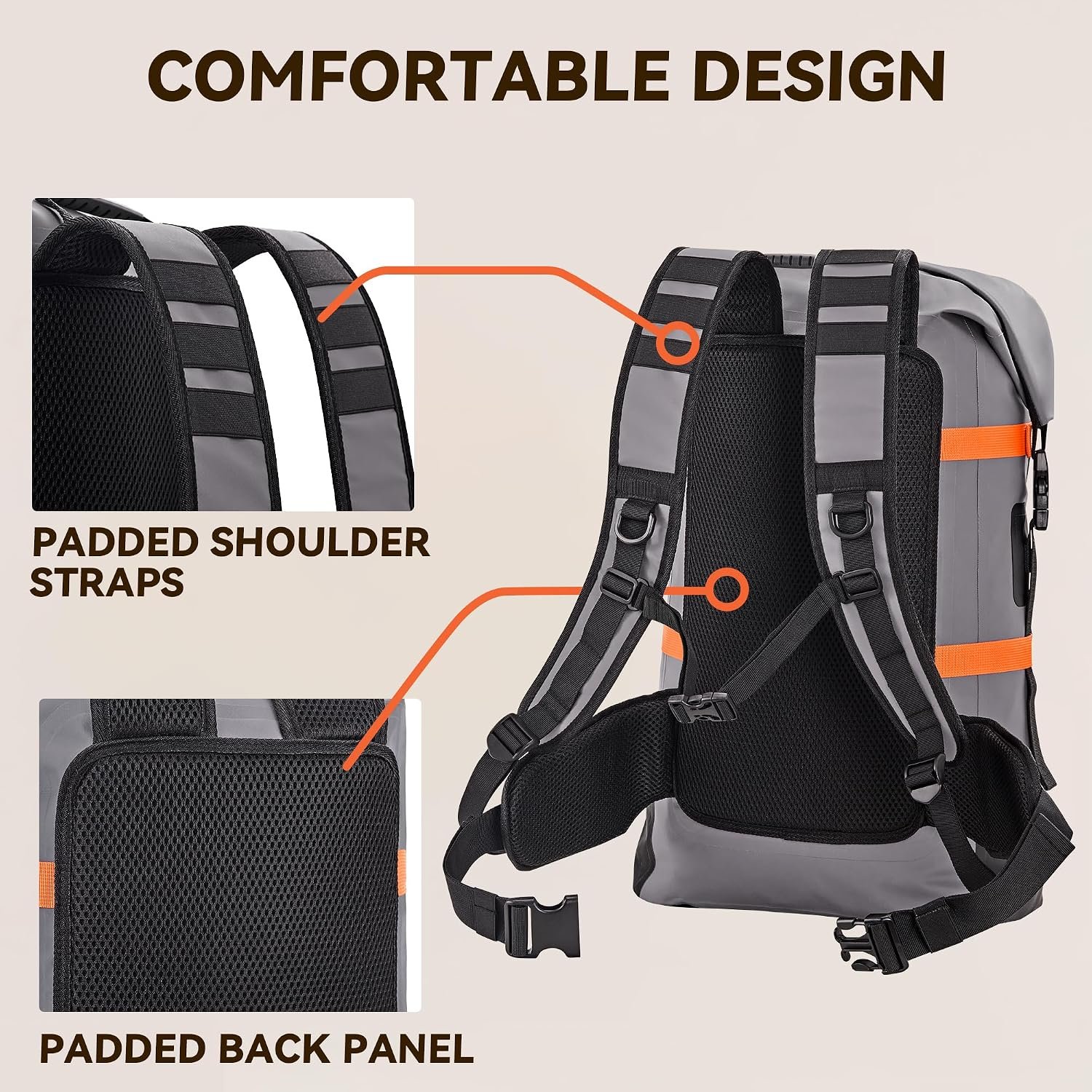 HEETA Dry Bags Waterproof Backpack 40L for Men & Women, Roll Top Heavy Duty - Image 6