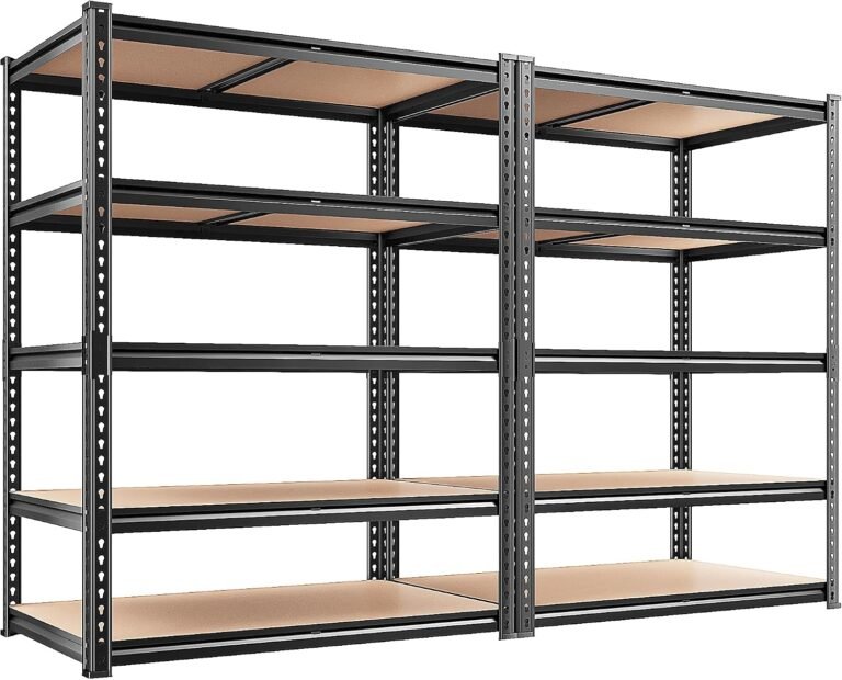 REIBII 2 Pack Garage Shelving, 2400LBS Each,Heavy Duty Storage Shelves