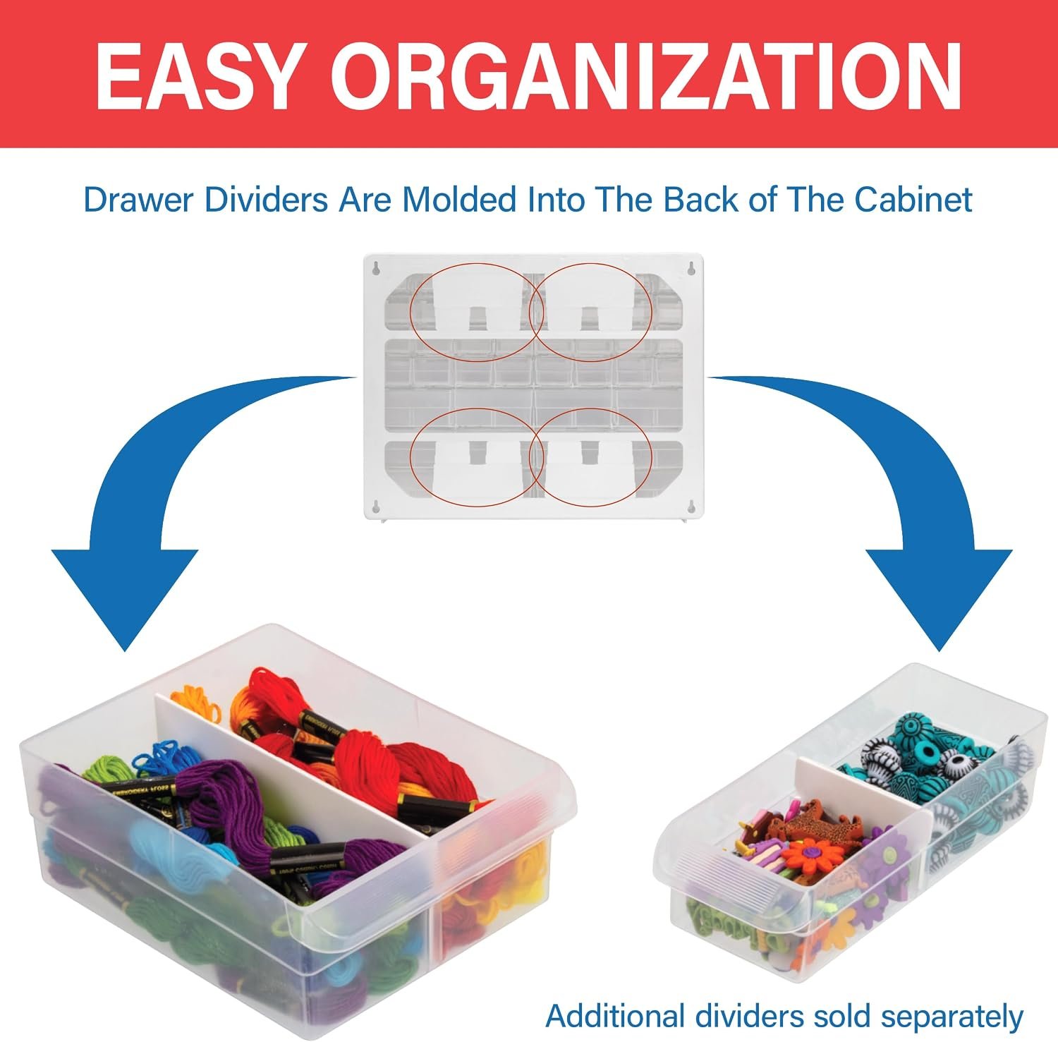 Akro-Mils 44-Drawer Plastic Storage Cabinet, 20"W x 6"D x 16"H, Black - Image 5